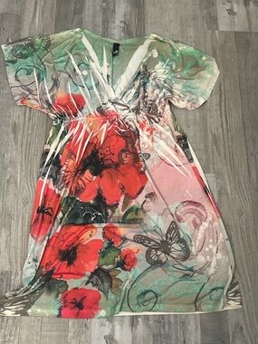Ing floral green and pink  Patterned dress